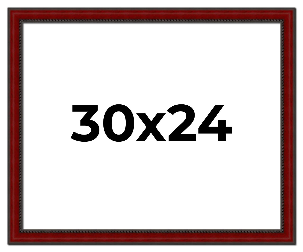 30x24 Weathered Red Picture Frame - UV Acrylic, Foam Board Backing, Hanging Hardware